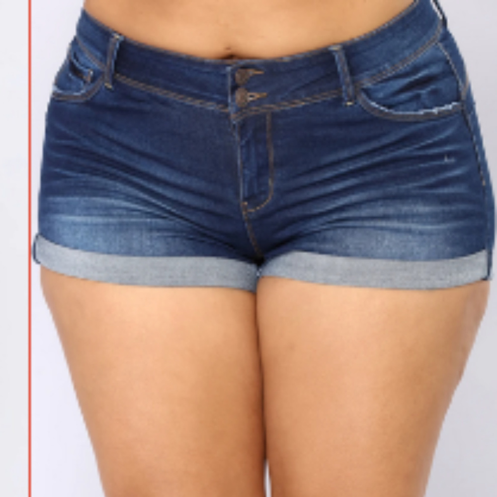 Fashion Nova Booty Lifting Shorts - Dark Wash